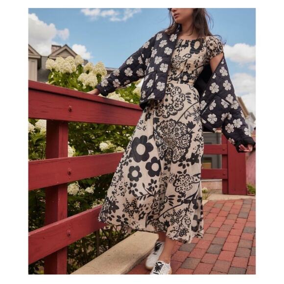 Free People Ultraviolet Black and White Midi Dress - XS - Picture 4 of 8